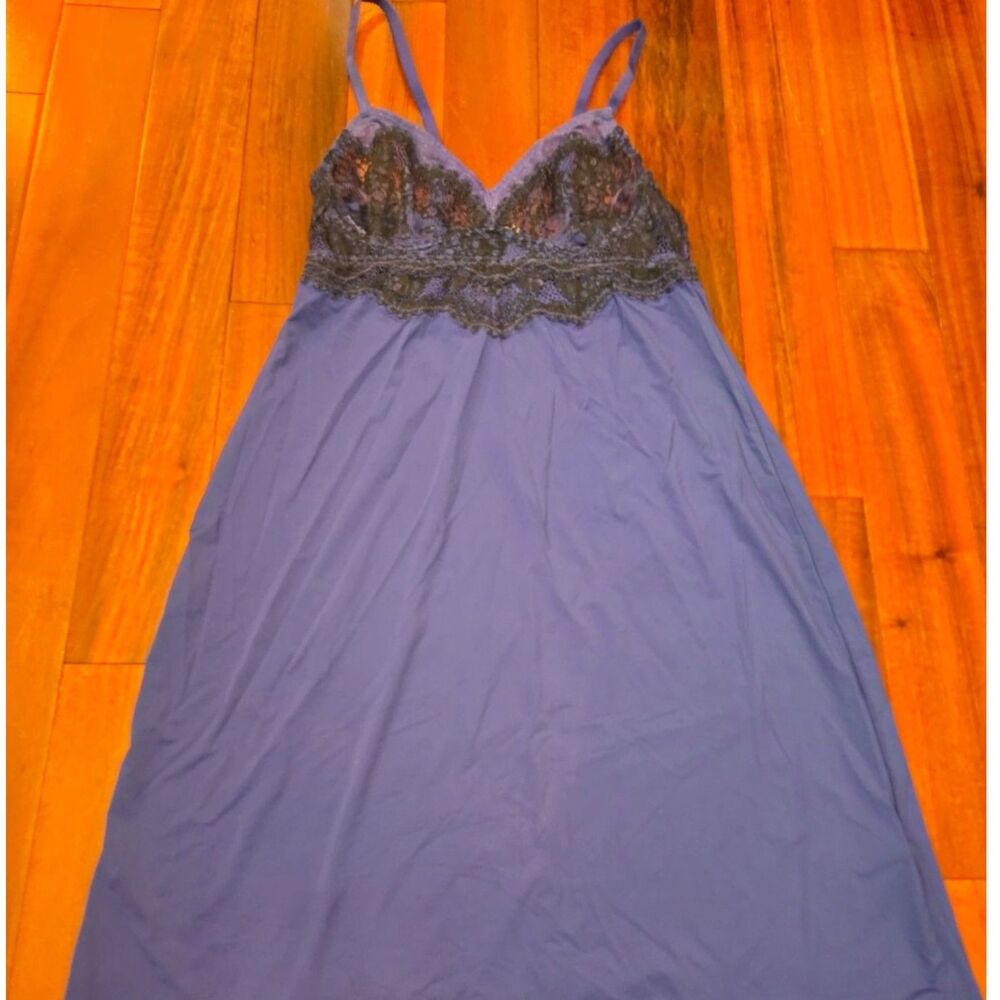 Jason Wu Blue/Purple Camisole Slip Dress Nightgown S Adjustable Lace Bodice